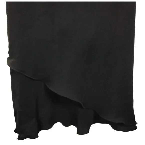 S.L. Fashions Womens Elegant Black Size 8 Petite V-Neck Layered Hem Dress Party - Picture 8 of 12